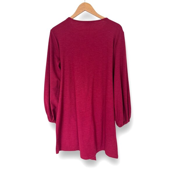 Size 2XL 18 20 Rose Tie-Front Short Dress Lantern Sleeves Spring Party Plus Size - Picture 4 of 5